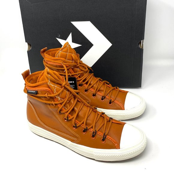 Converse CTAS High Top Sepia Egret Leather Sneaker Boot Men’s Brown 168862C - Picture 6 of 10